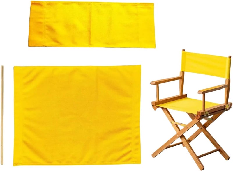Cansybil Director Chair Replacement Canvas Fabric Seat Cover Foldable Director’s Chair Cover Kit Black | 21.2" L x 16.1" W x 0.39" H (Yellow) - Image 1